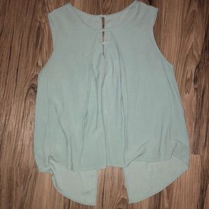 Backless sea foam green tank top